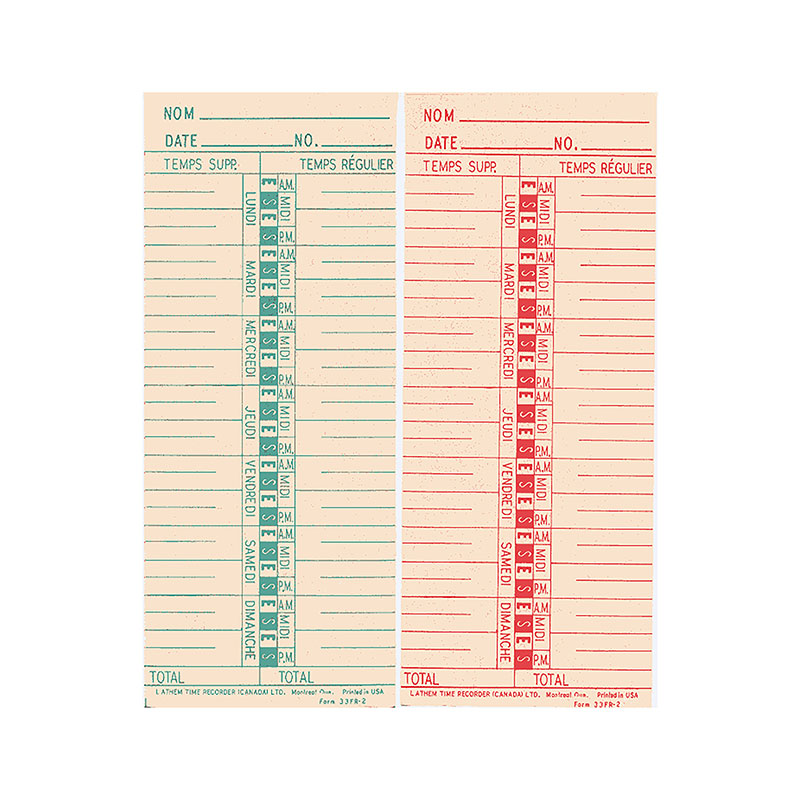 Carte de temps 33FR-2 Lathem