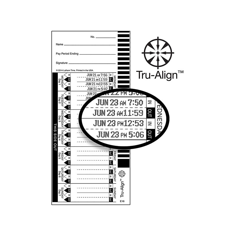 Cartes de temps E16-100 Lathem