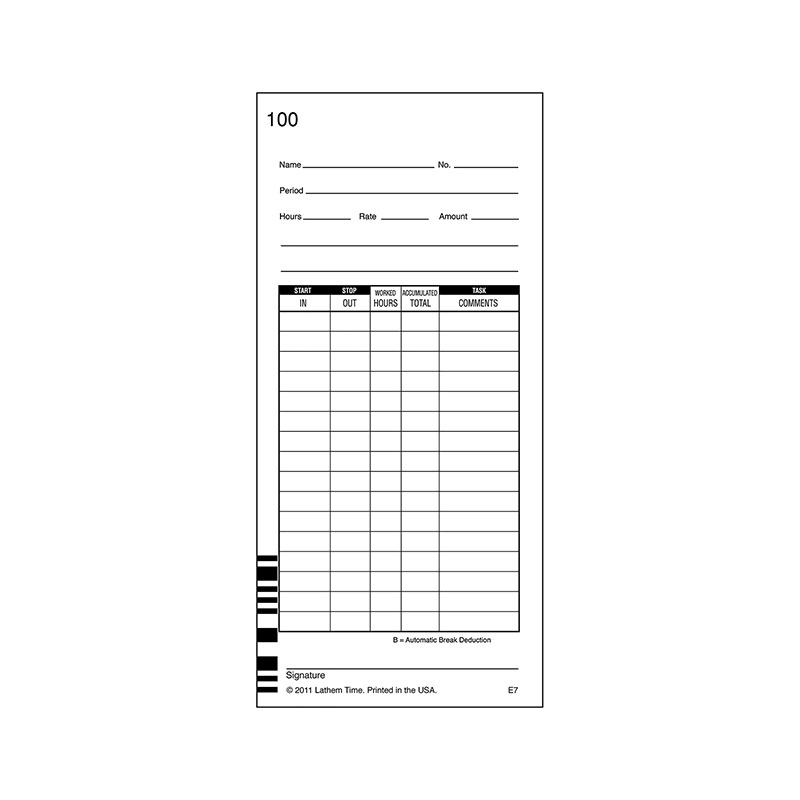 Cartes de temps E7-FR Lathem